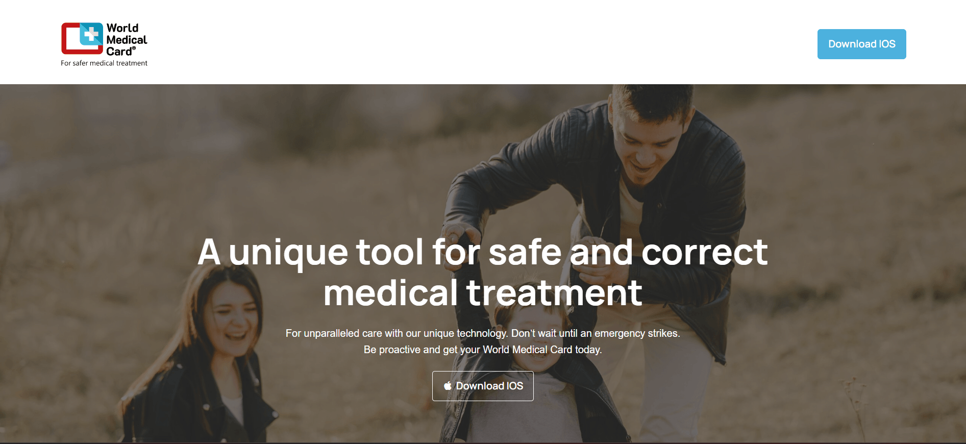Health platform (World Medical Card) product interface preview